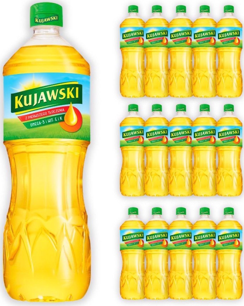 Kujawski Olej rzepakowy z pierwszego tłoczenia 1 l x 15 sztuk