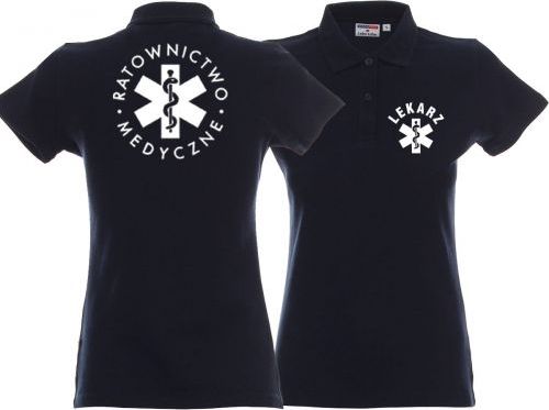 LPP - Promostars Koszulka Polo damska LEKARZ granatowa