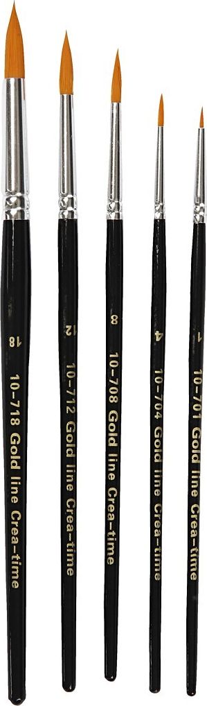 Creativ Company Pędzle Okrągłe Syntetyczne 5 rozmiarów (100265) - 100265