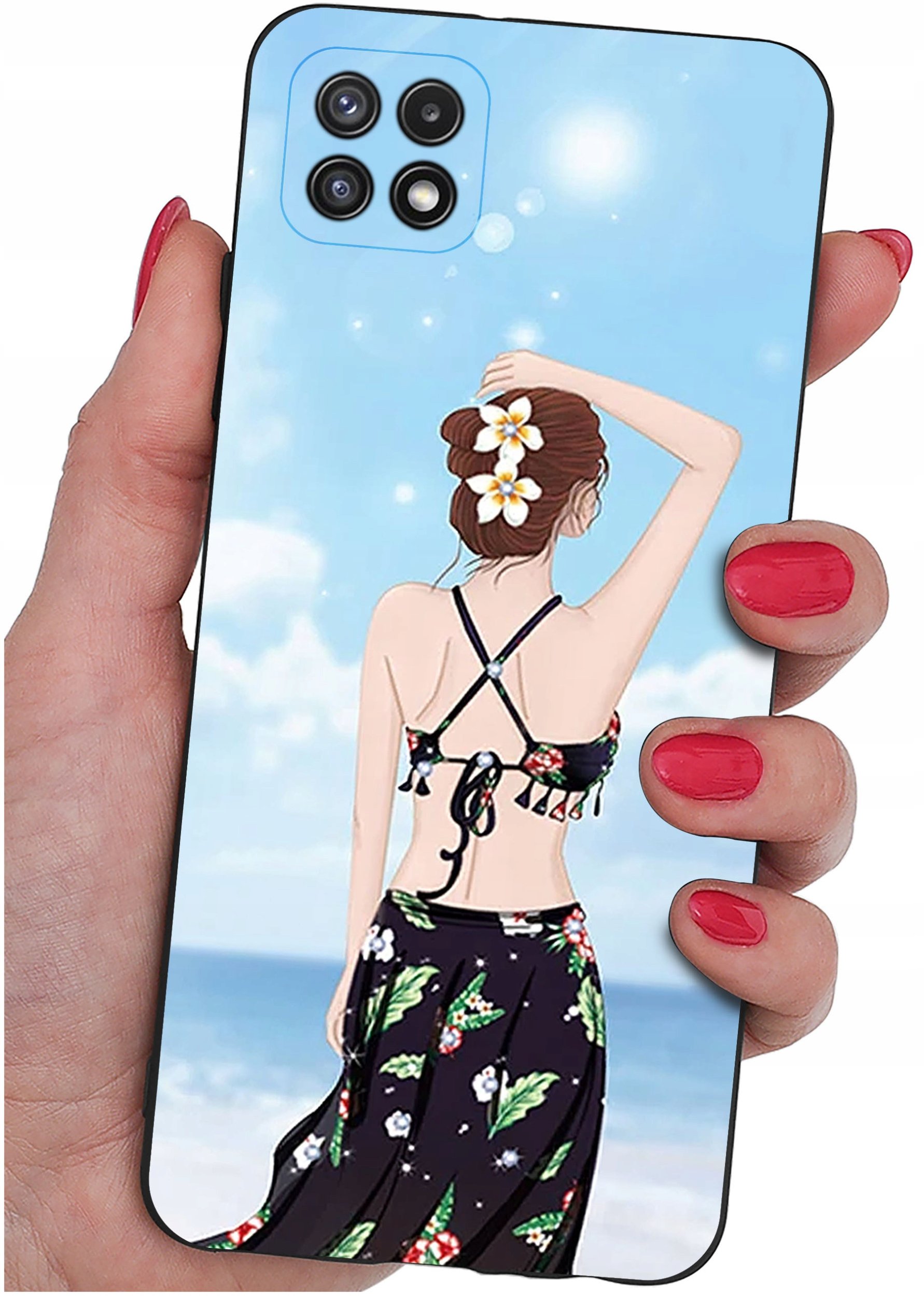 Etui do Samsung A22 5G WZORY |SILIKONOWE MATT CASE + SZKŁO 9H