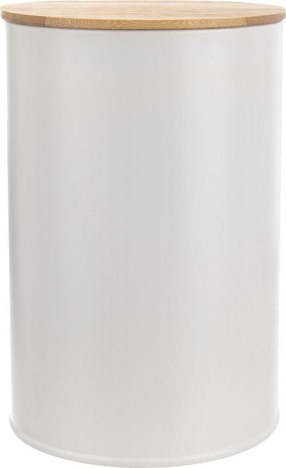 Orion Pojemnik metalowy kuchenny z uszczelką puszka z pokrywką na produkty sypkie biały WHITELINE 800 ml