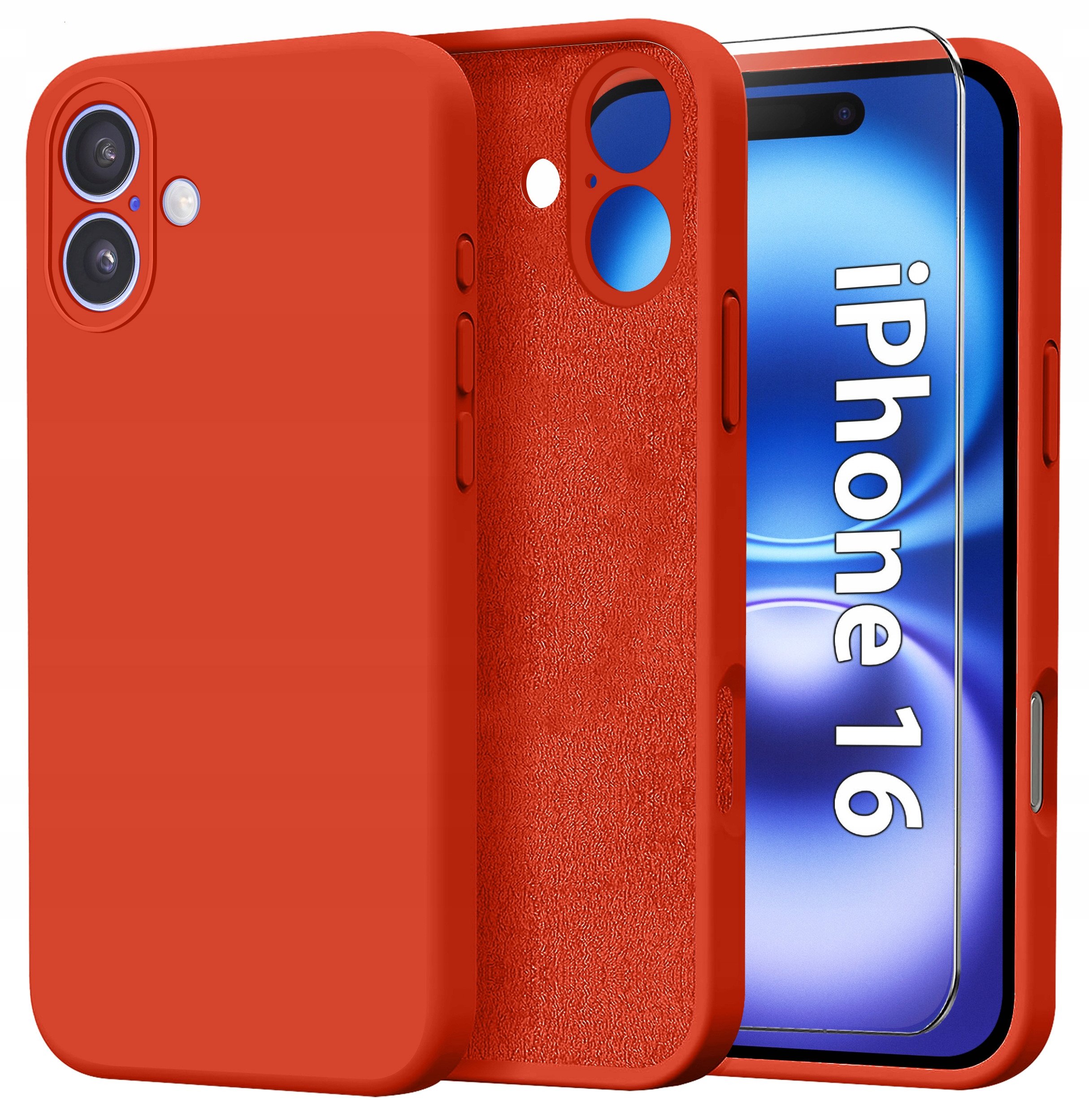 Etui do Apple iPhone 16 CASE Silicone ELASTYCZNE + Szkło OCHRONNE 9H