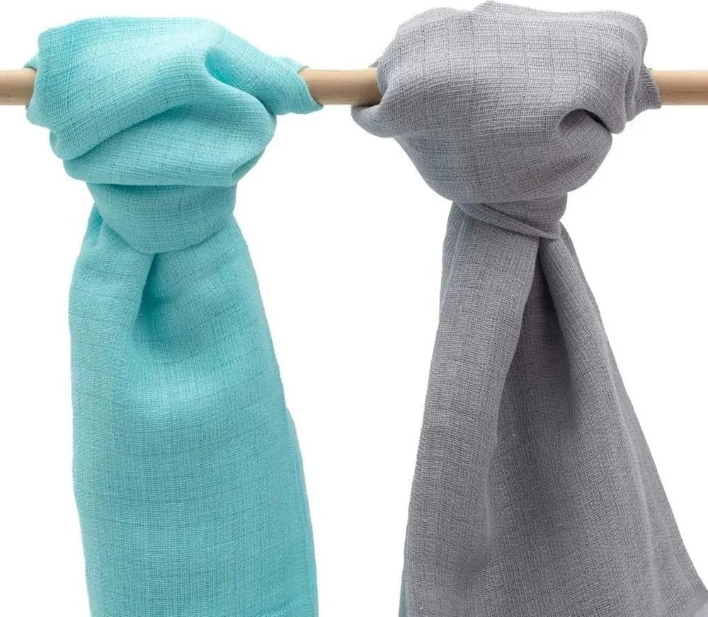 NB PIELUSZKI BAWEŁNIANE 2szt TURKUS SZARY 8596164111536