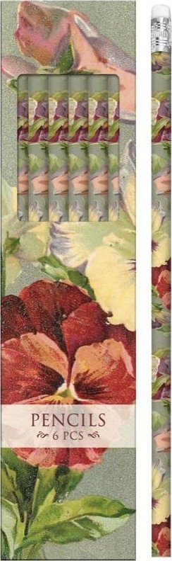 AMSCAN Ołówki ozdobne STPEN13 bratki - zestaw 6 sztuk