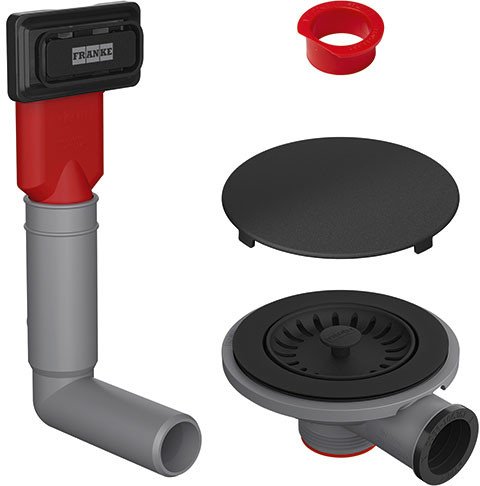 Franke odpływ z korkiem zatyczkowym Color Line, czarny mat 112.0658.444