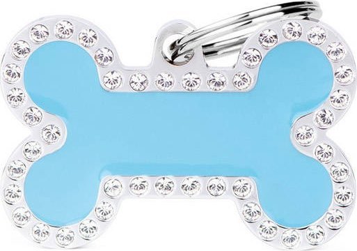 Zawieszka Adresówka Identyfikator z grawerem dla psa i kota niebieska kość glam