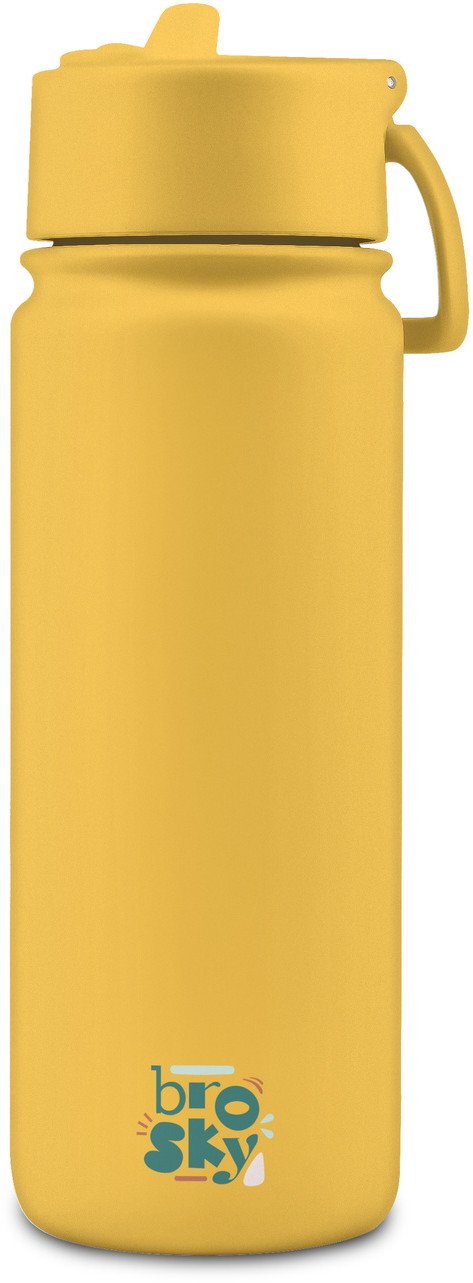 Brosky Basic Stalowa butelka na wodę w kolorze żółtym 550ml