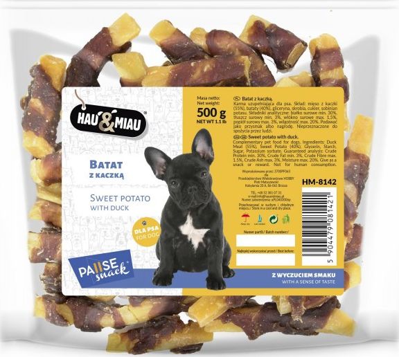 Hau&Miau Pausesnack przysmak dla psa, batat z kaczką 500g