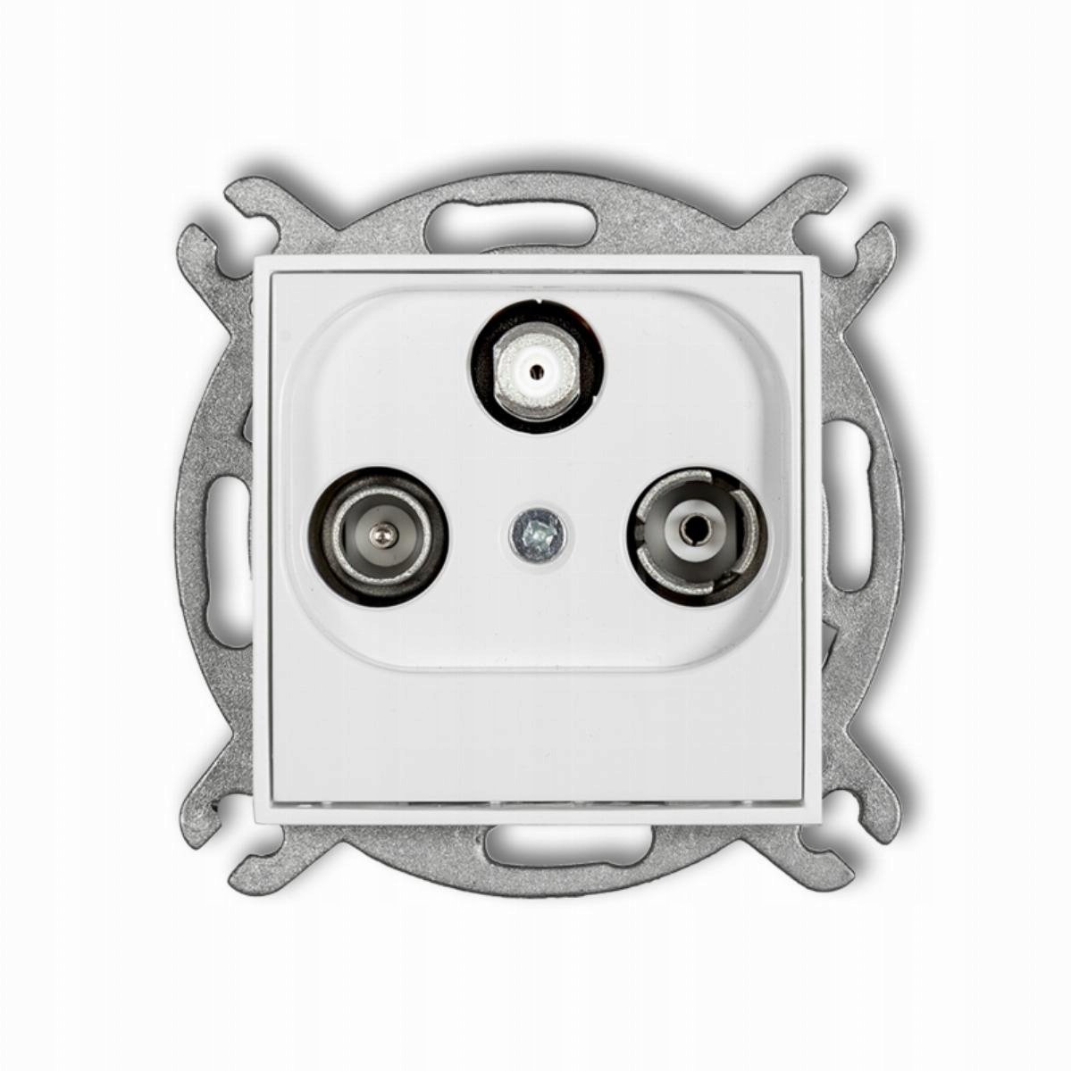 ICON Mechanizm gniazda abonenckiego RTV-SAT końcowego 1,5dB biały mat 25IGS