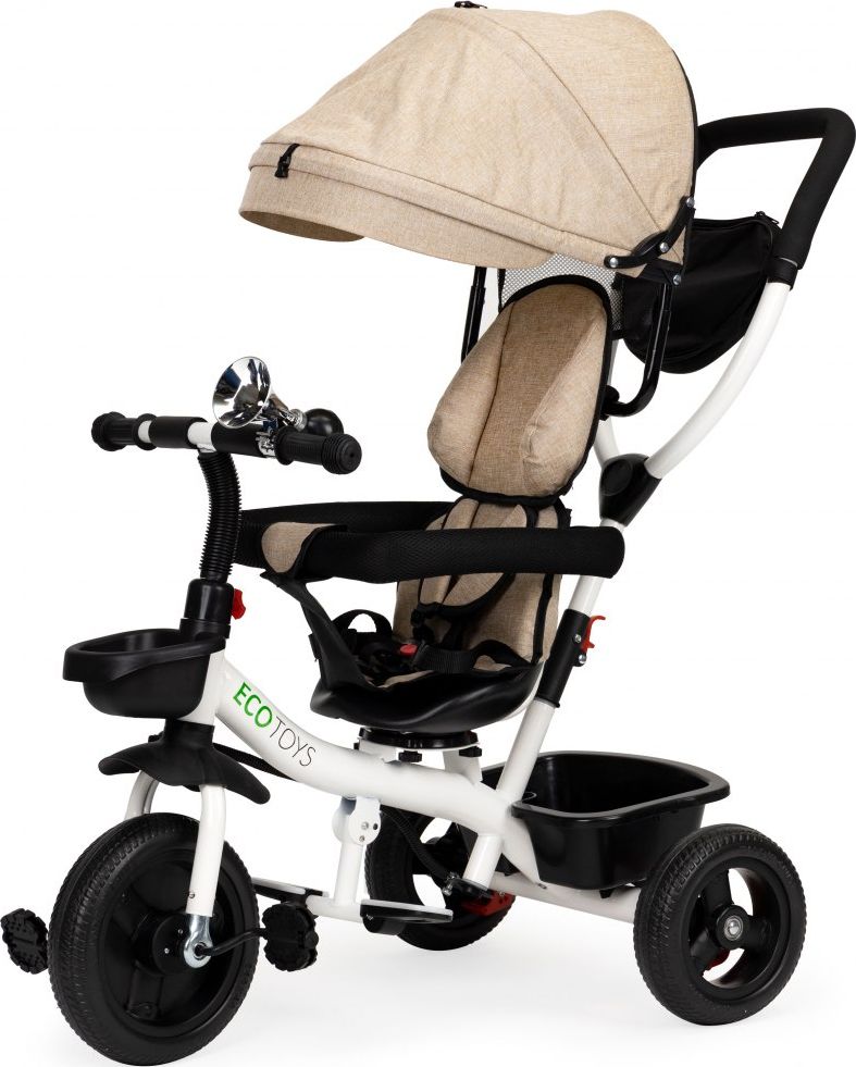 Ecotoys Rowerek trójkołowy spacerówka wózek obracany 360
