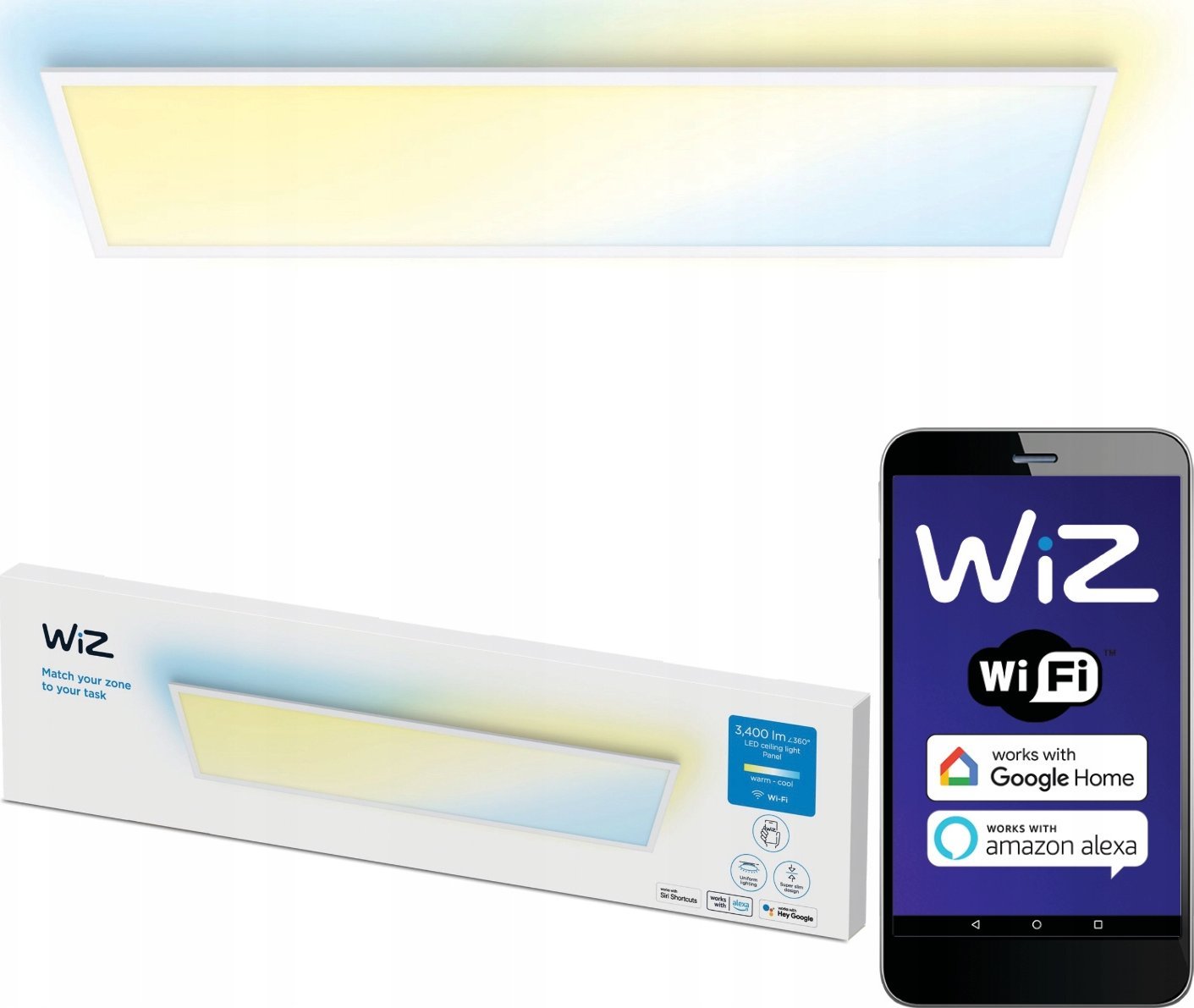 Lampa sufitowa Signify WiZ White Panel Tunable 3400lm Weiß Einzelpack