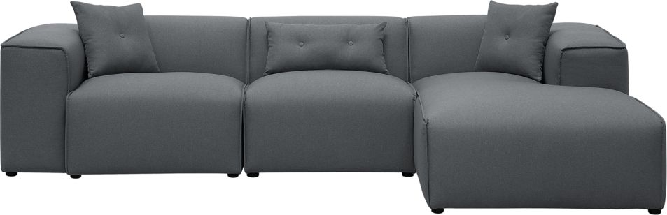 Beliani Narożnik lewostronny ciemnoszary DOLVA