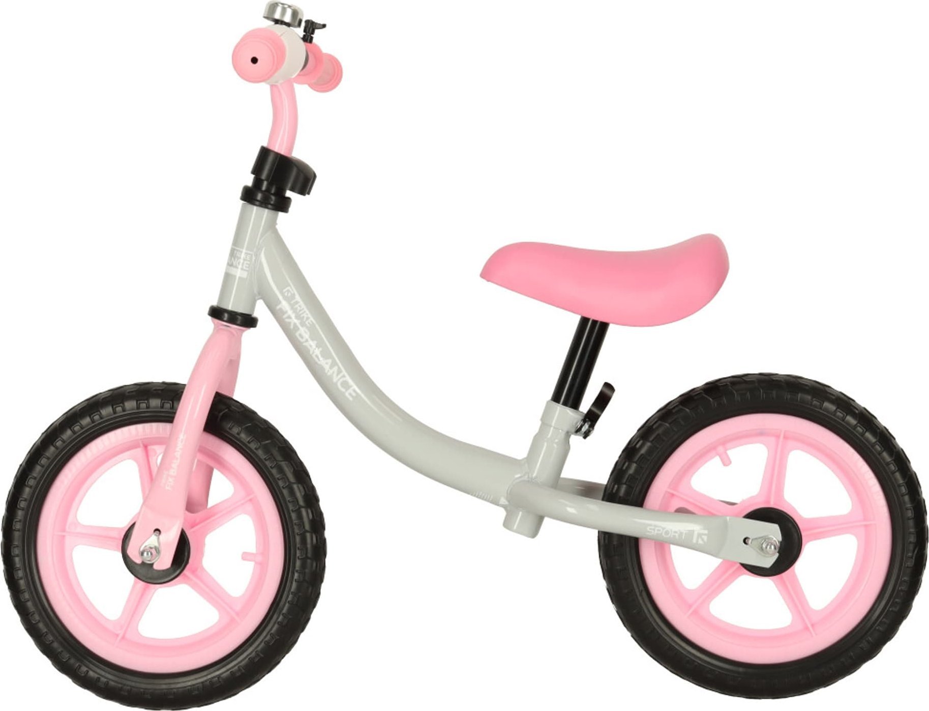 KIK Rowerek biegowy Trike Fix Balance ultra lekki 1,8kg Szaro-Różowy