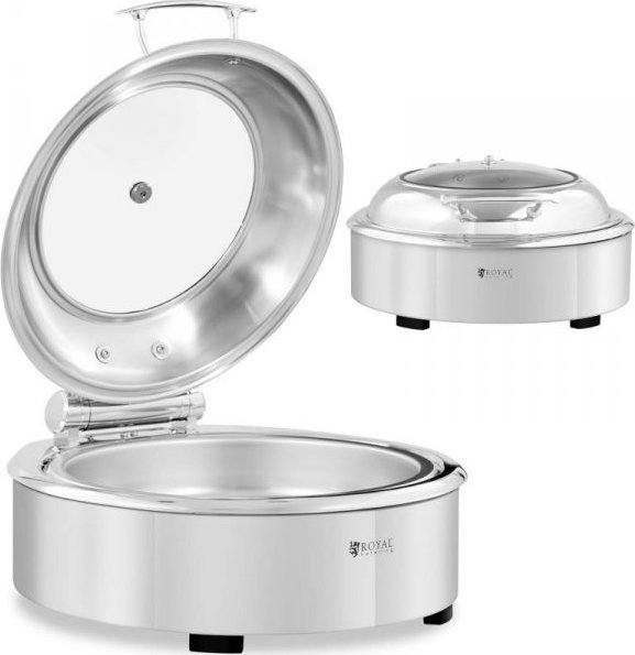 Royal Catering Podgrzewacz do potraw okrągły wodny z okienkiem śr. 39 cm 5.5 l