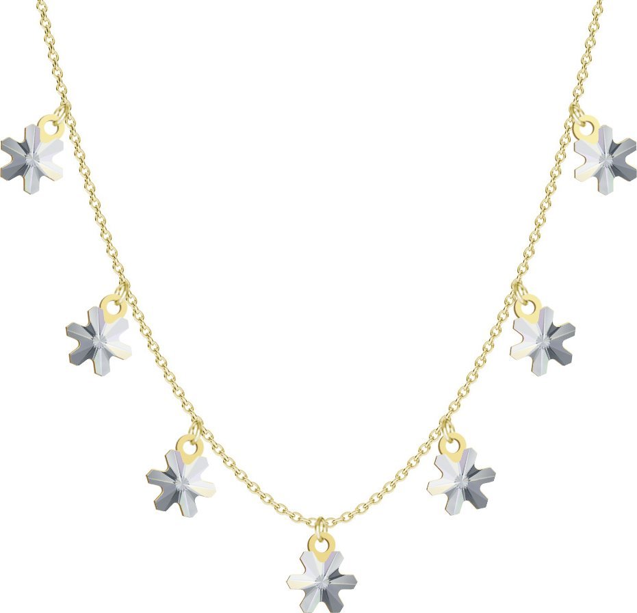 Radziszewska Jewellery Naszyjnik Pozłacany z Płatkami Śniegu Boże Narodzenie