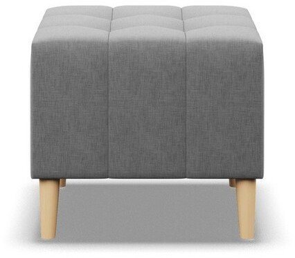 Adams Group Pufa na nóżkach, pikowany, NUBO, 51x51x40 cm, jasnoszary