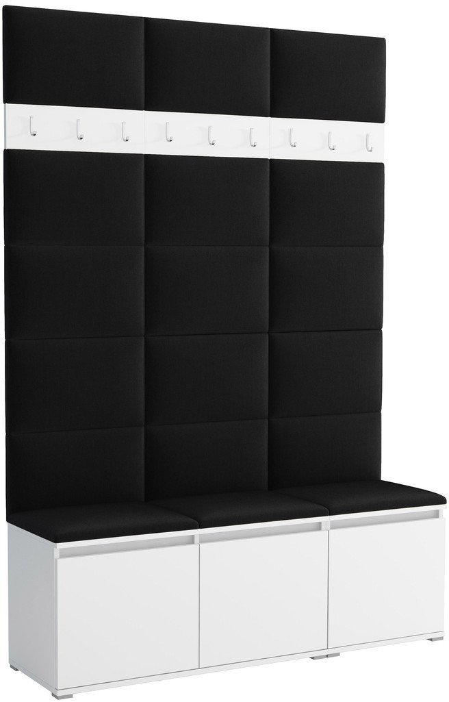 Tapicerowana garderoba Noris III - kolor biały + tkanina Trinity 16