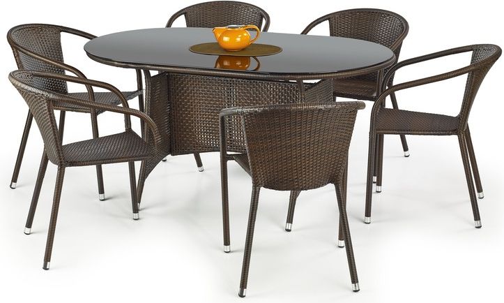 Halmar Stół 150X90 brązowy ratan na taras