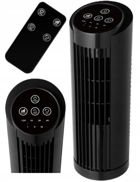 Wentylator kolumnowy podłogowy z pilotem w zestawie oscylacja 20W