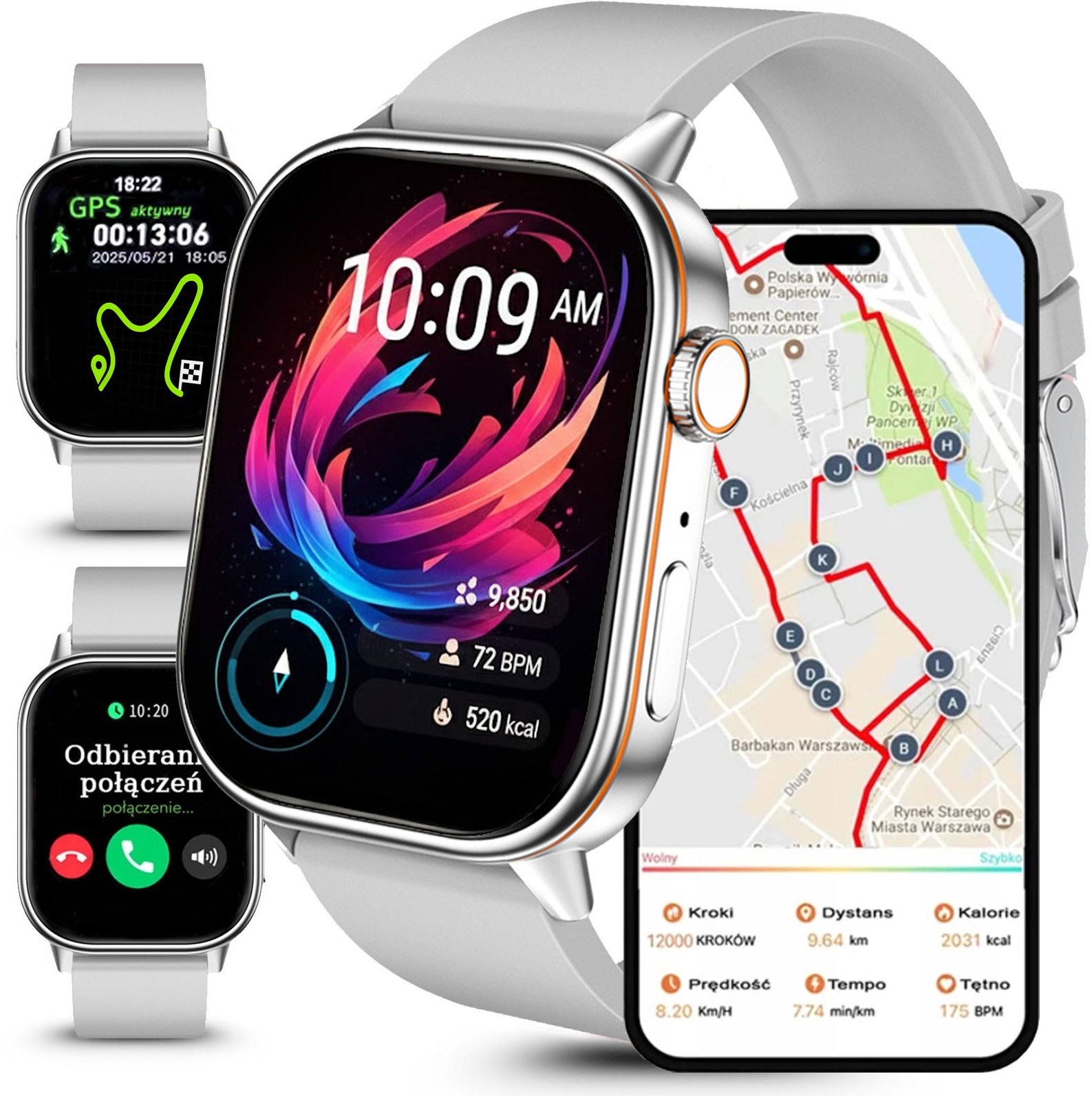 Zegarek damski SMARTWATCH F42 -GPS- szary PROF