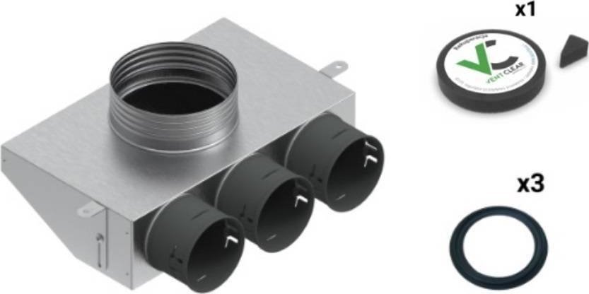 SpiroFlex Skrzynka rozdzielcza 3x75/125 izolowana VENT CLEAR zestaw Spiroflex SX-WS3X75/125SRZ