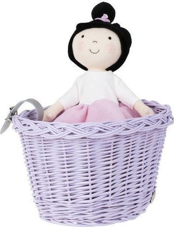 WickerPL Akcesoria rowerowe Kosz na rower dziecięcy w kolorze lawendowym 27x22 H17 cm