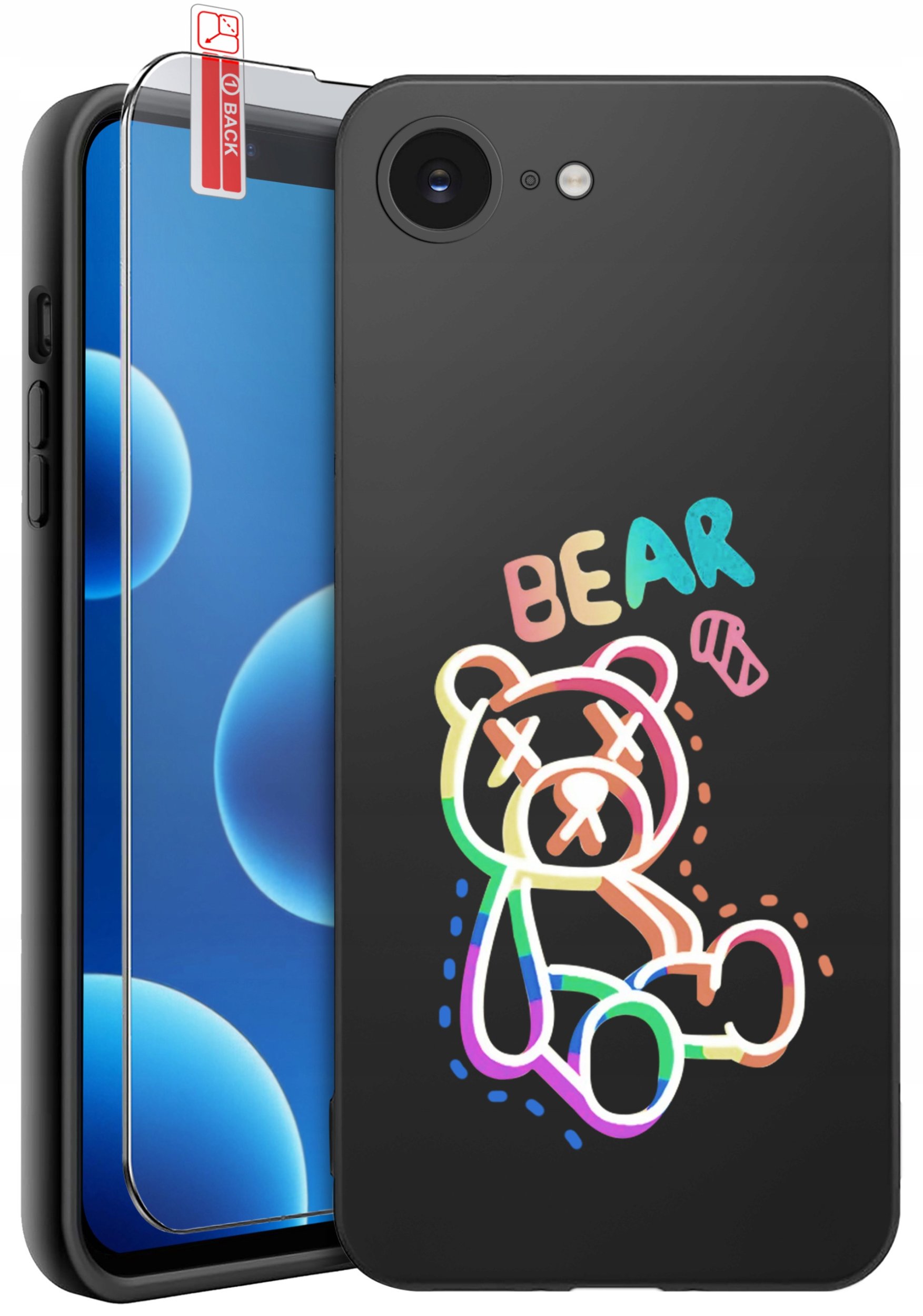 ETUI do iPhone 16e | WZORY | SILIKONOWE MATT CASE + SZKŁO 9H