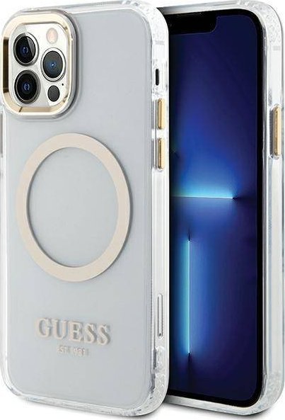 Guess Etui Guess GUHMP12MHTRMD Apple iPhone 12/12 Pro złoty/gold hardcase Metal Outline Magsafe