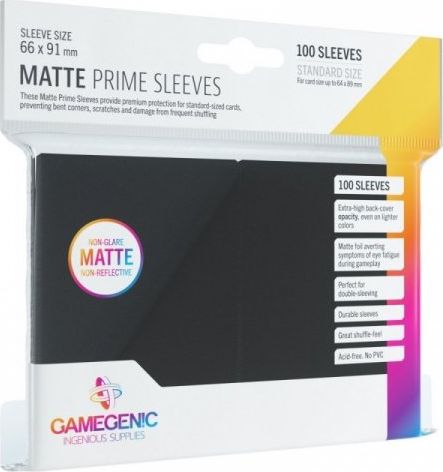 Gamegenic Gamegenic: Matte Prime CCG Sleeves (66x91 mm) - Black, 100 sztuk