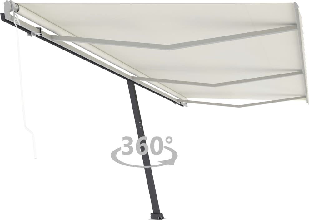 vidaXL Wolnostojąca, automatyczna markiza, 600x300 cm, kremowa