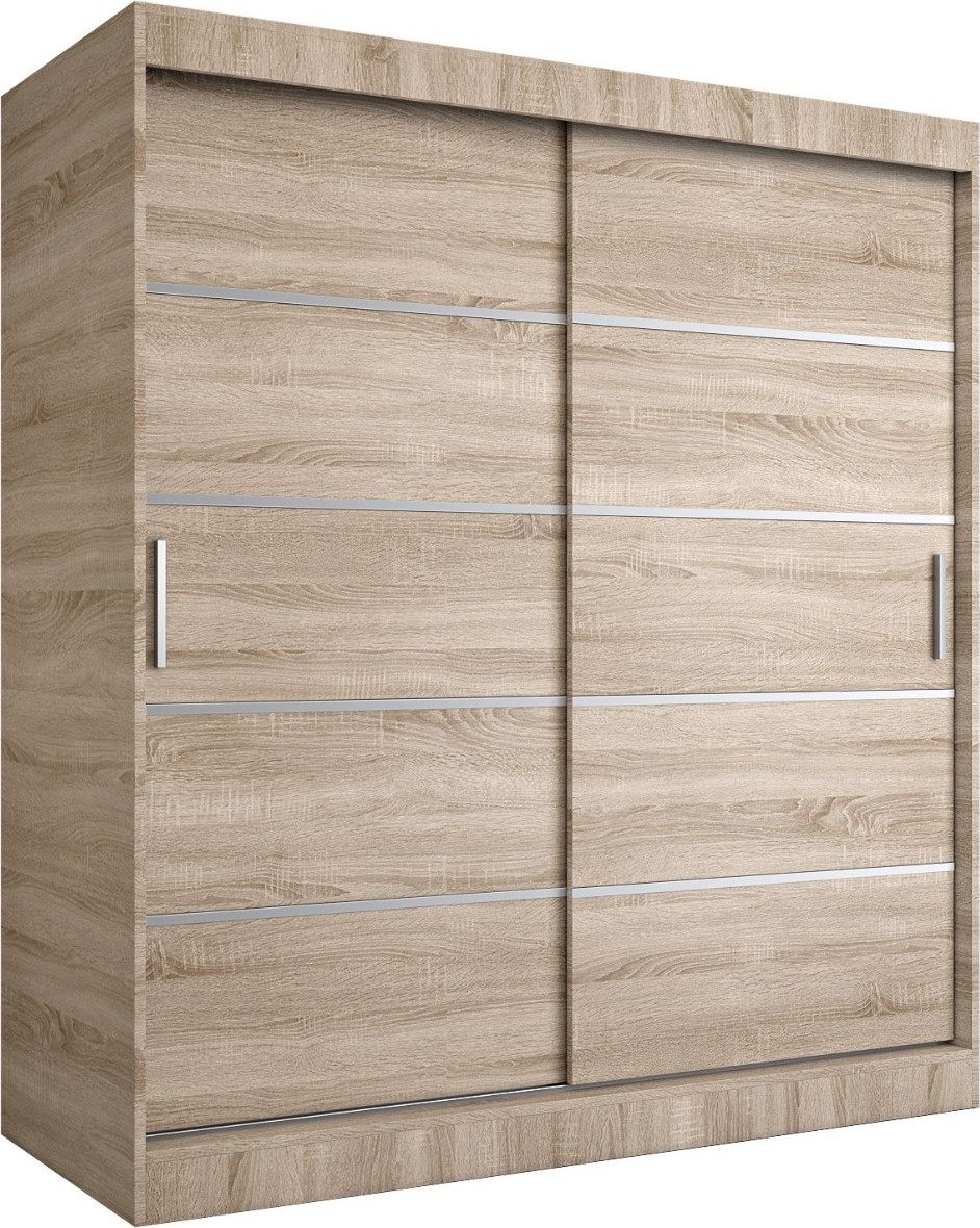 MKPOL Szafa przesuwna MODUO COMFORT 180 dąb sonoma z listwami