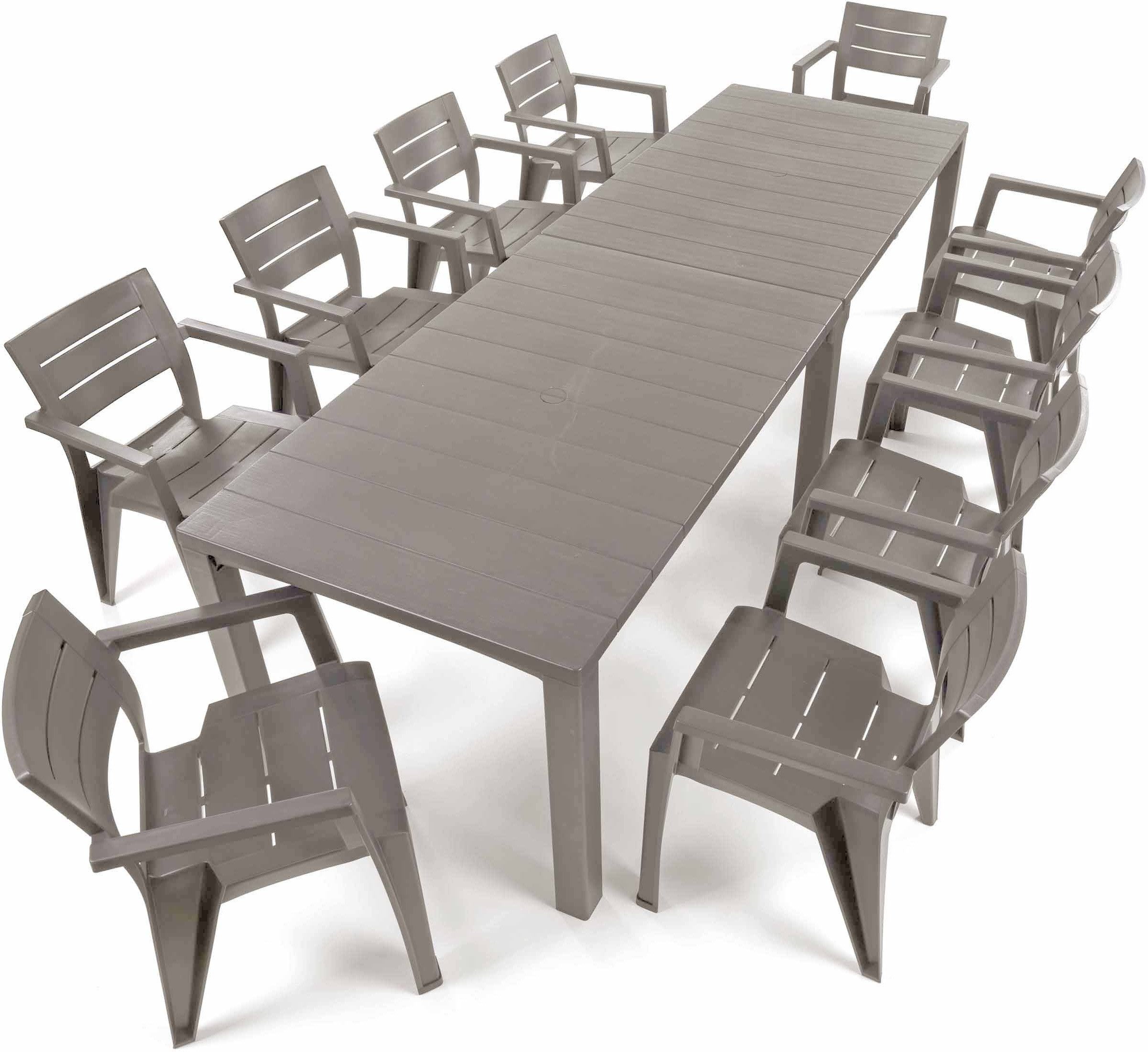 Zestaw mebli ogrodowych Julie/Julie dla 10 osób cappuccino