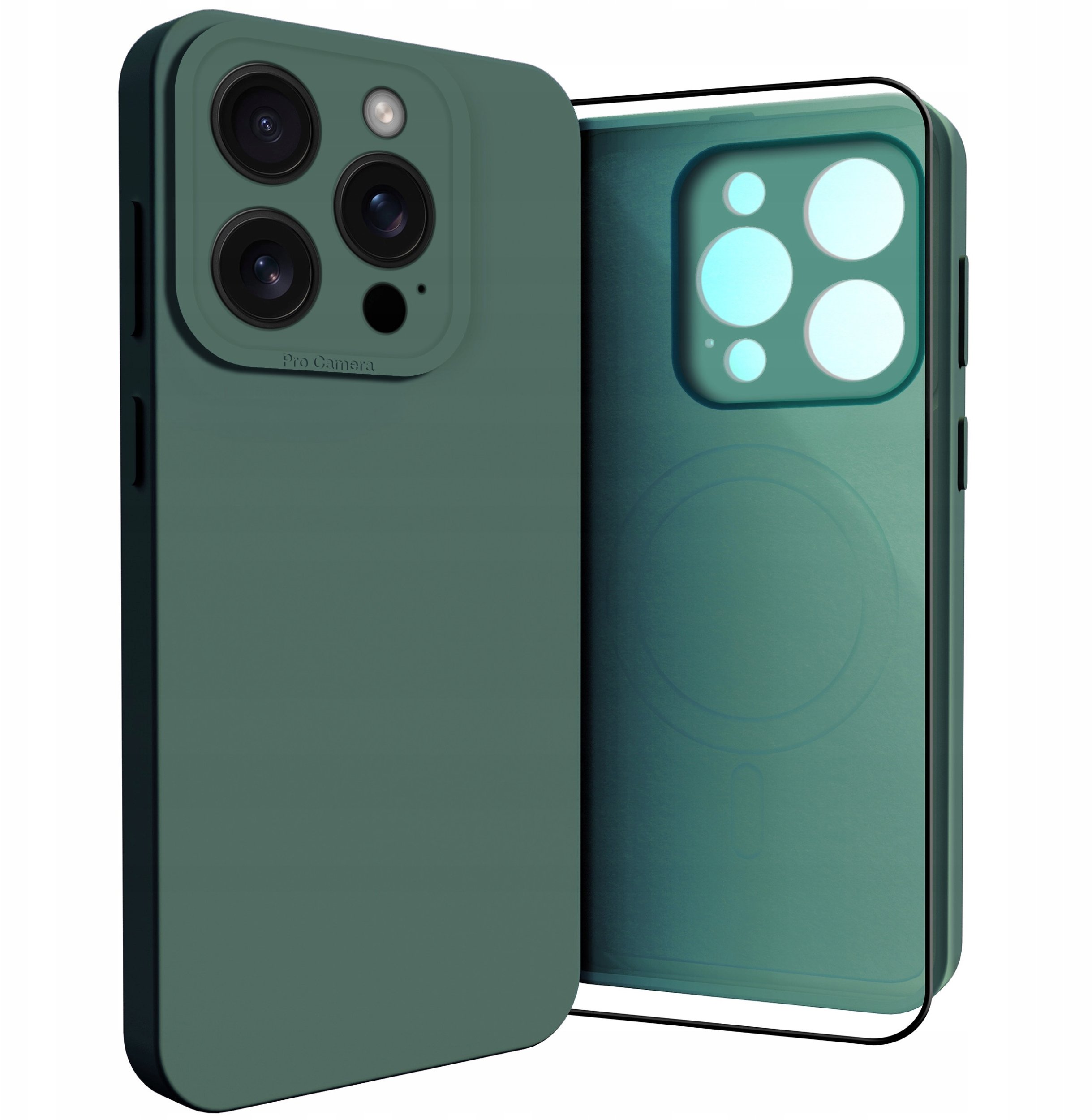 Etui do Apple iPhone 16 Pro (Do Magsafe, Osłona Kamery, Zielone) Szkło