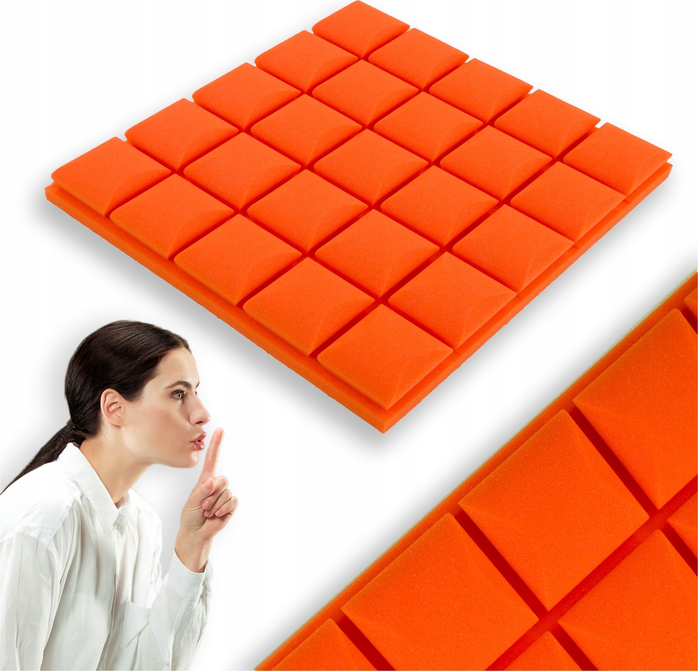 PIANKA KOSTKA WYGŁUSZAJĄCA AKUSTYCZNA pomarańczowa panele do przedpokoju