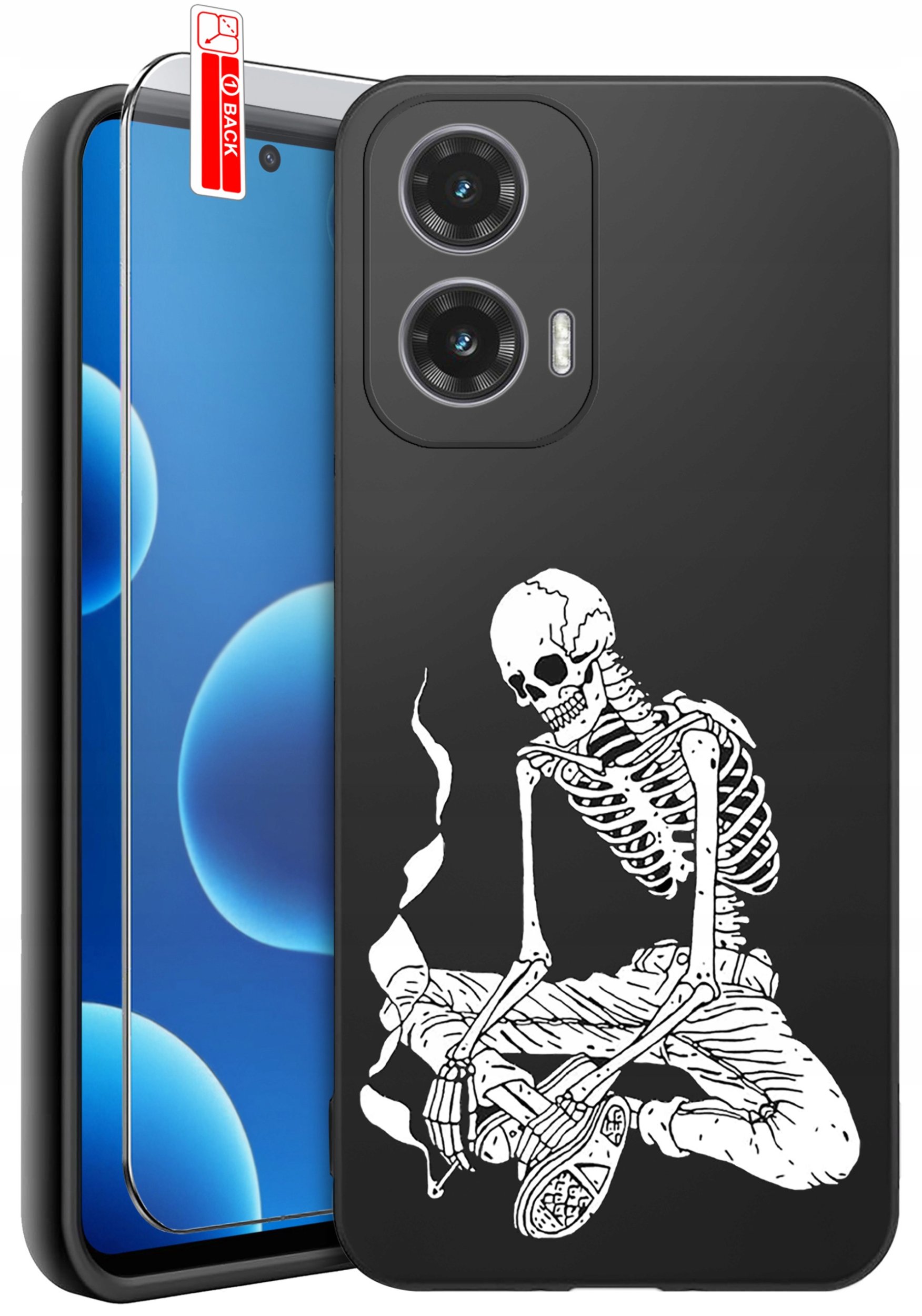 ETUI do Motorola Moto G45 5G | WZORY | SILIKONOWE MATT CASE + SZKŁO 9H