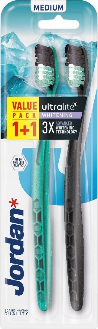 JORDAN_Ultralite szczoteczka do zębów White Medium 2szt.