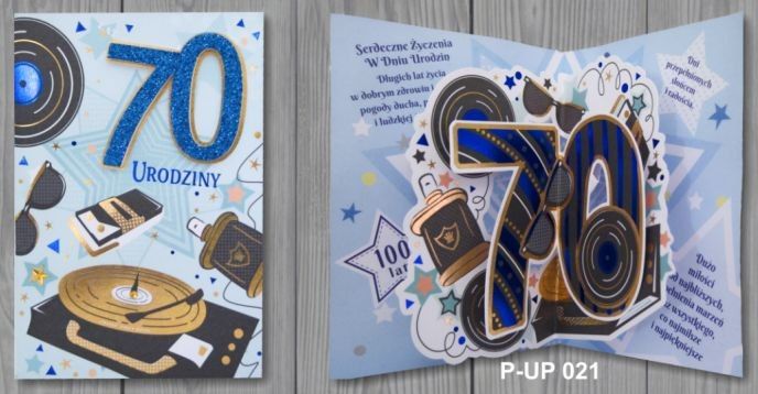 Panorama Kartki karnet Premium + koperta P-UP-021 "70-TKA" Panorama