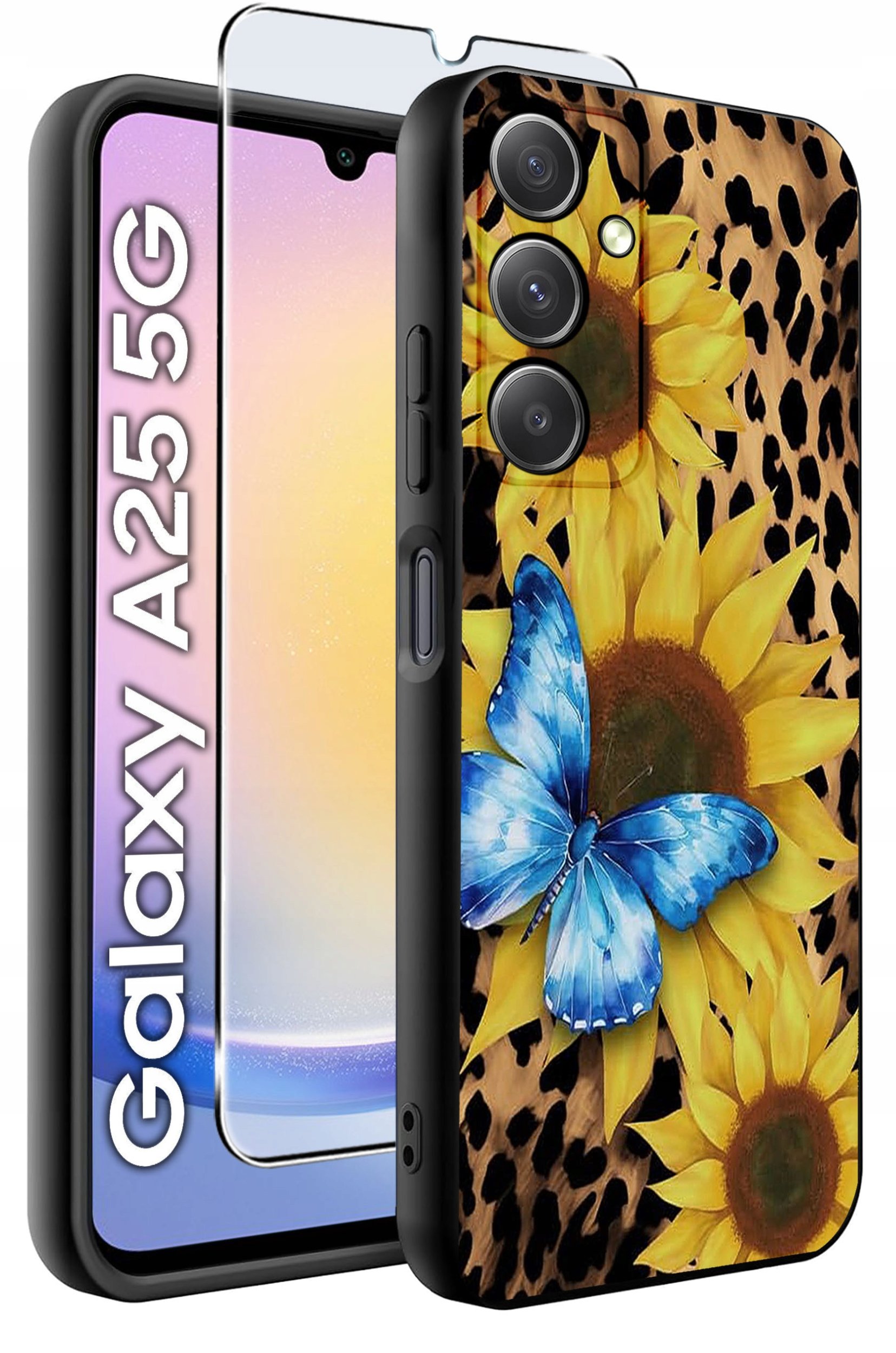 ETUI do Samsung A25 5G WZORY | SILIKONOWE MATT CASE + SZKŁO HARTOWANE 9H