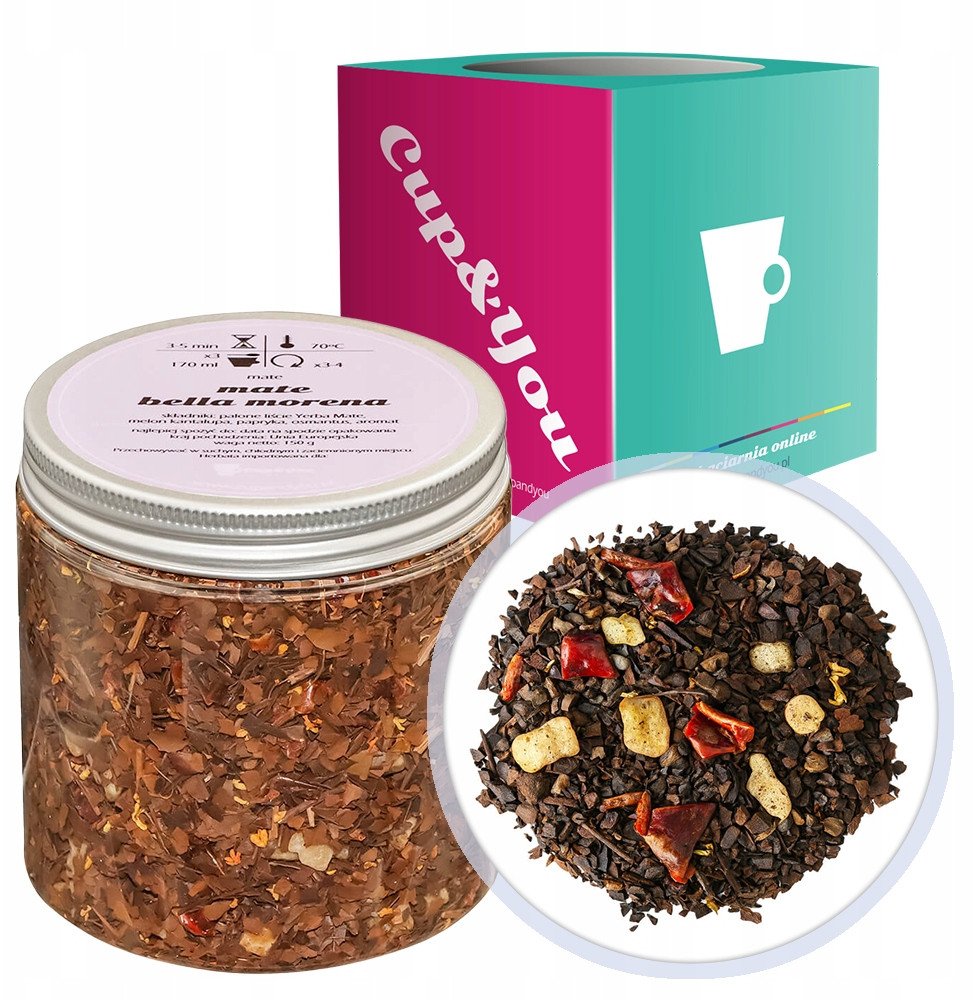 Najlepsza herbata Yerba Mate BELLA MORENA osmantus 150g - herbata sypana liściasta napar z ostrokrzewu PREMIUM Cup&You