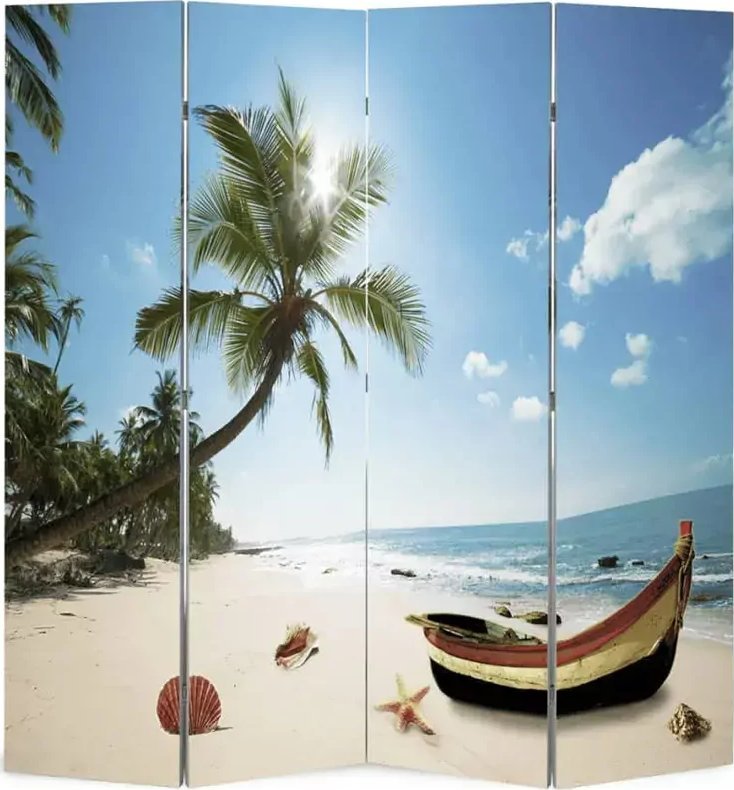 Elior Wewnętrzny parawan z nadrukiem plaży - Defri 4X 160 x 170 cm