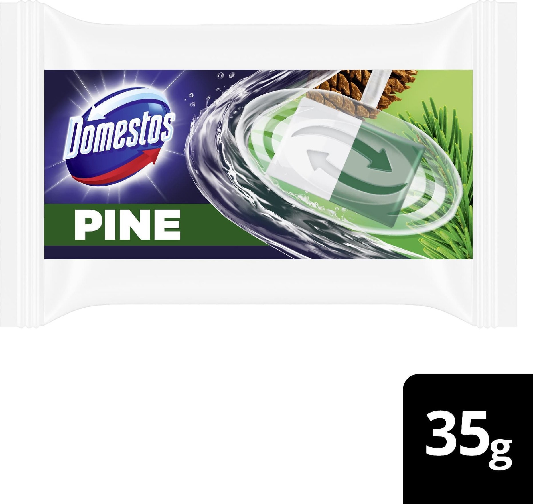 Domestos DOMESTOS Power Pine Kostka zapachowa do WC 3w1 - zapas 35 g