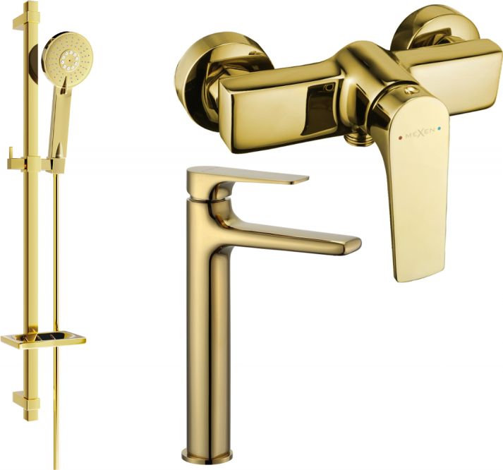 Mexen Mexen Lynx DQ40 zestaw prysznicowy, złoty - 745914DQ40-50