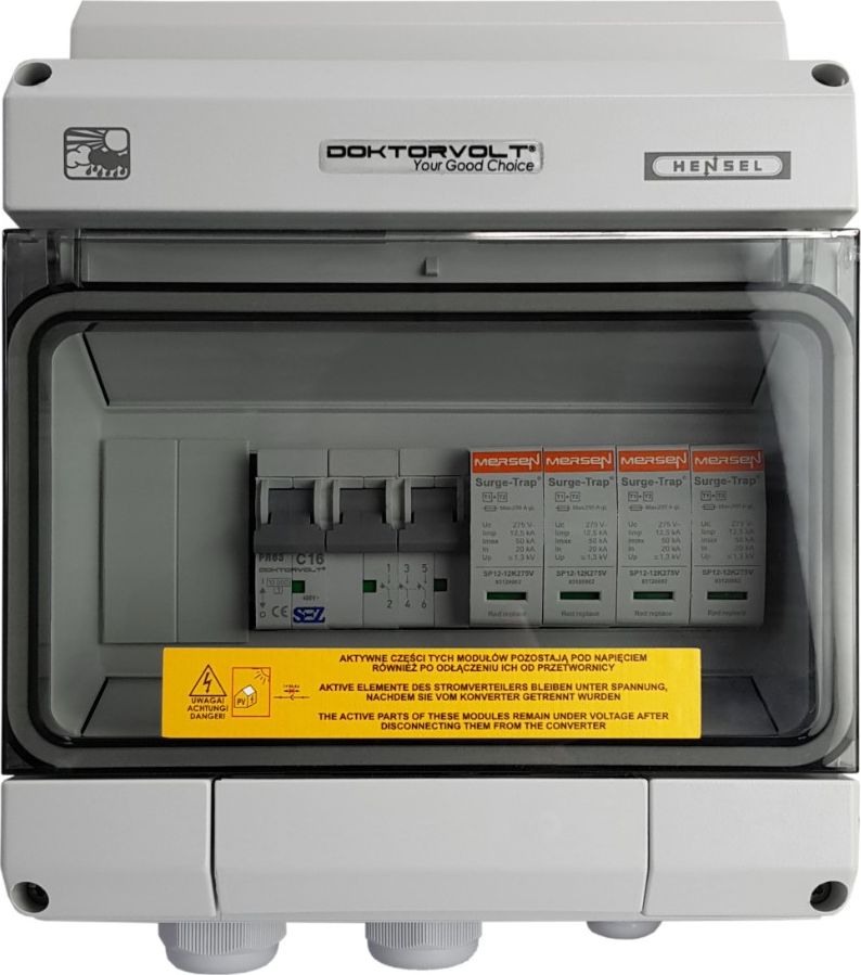 Doktorvolt Rozdzielnica fotowoltaiczna solarna AC 1x Mersen Typ 1/2 1x SEZ B16 3P IP65 Doktorvolt 4586