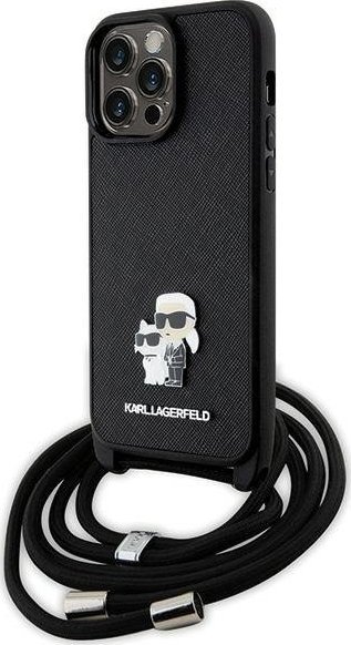 Karl Lagerfeld Etui KLHCP14XSAKCPSK Apple iPhone 14 Pro Max hardcase Crossbody Saffiano Metal Pin czarny/black