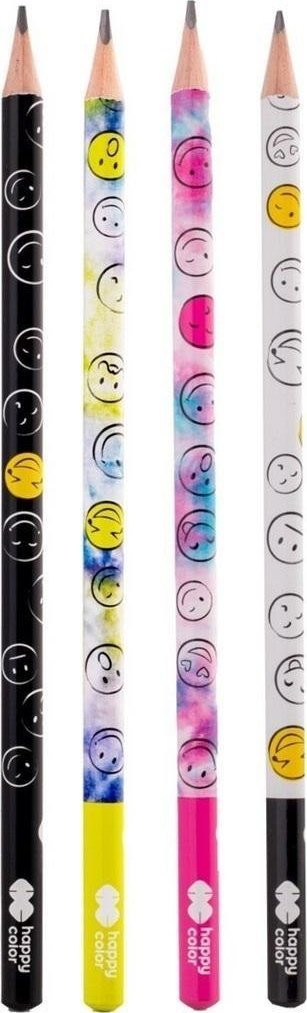 GDD Ołówek trójkątny 2B Smile, zestaw 24 sztuk, Happy Color