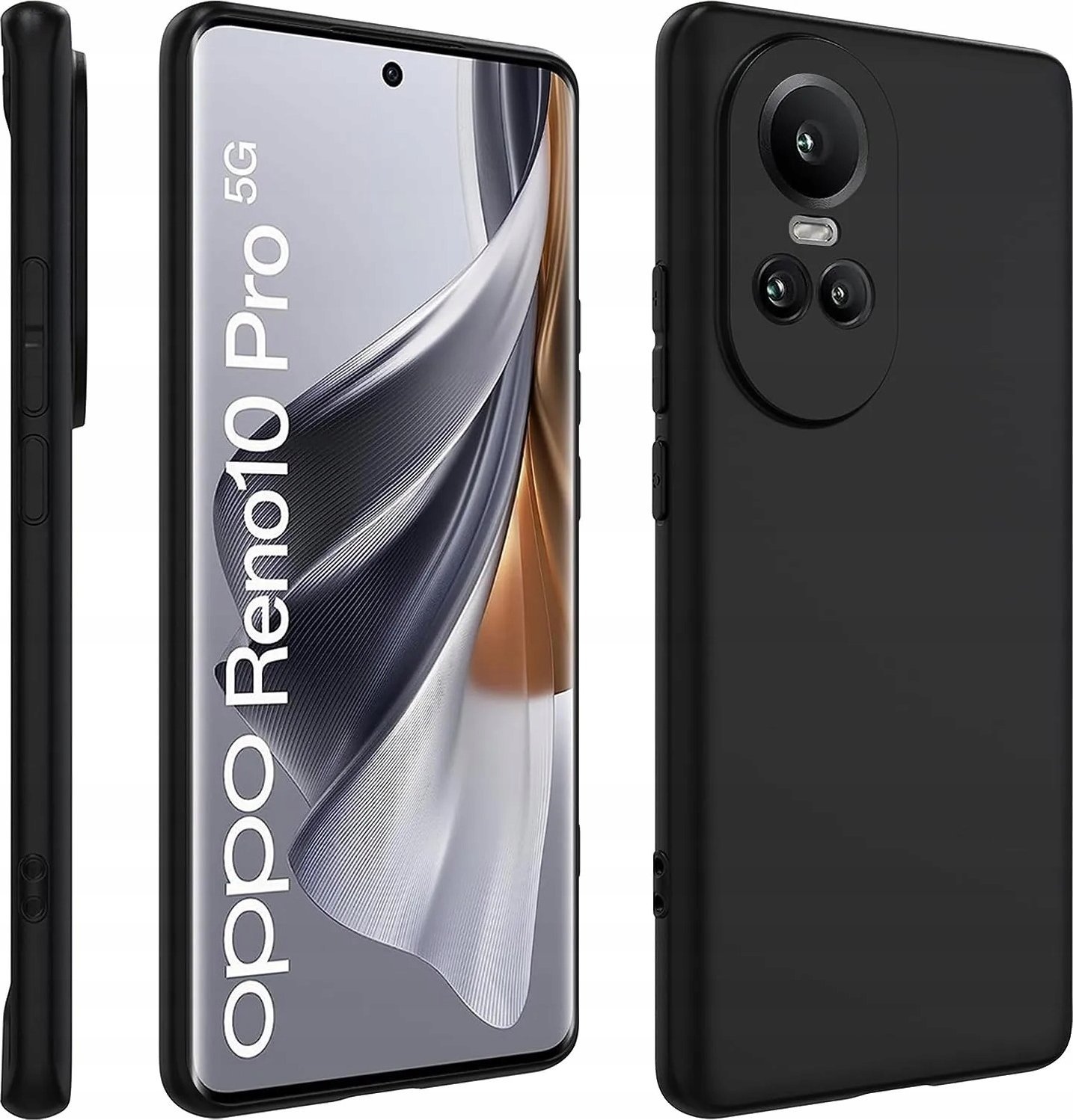 Hello Case ETUI DO OPPO RENO 10 5G / 10 PRO 5G GUMOWE OBUDOWA CZARNE MATOWE SILIKON