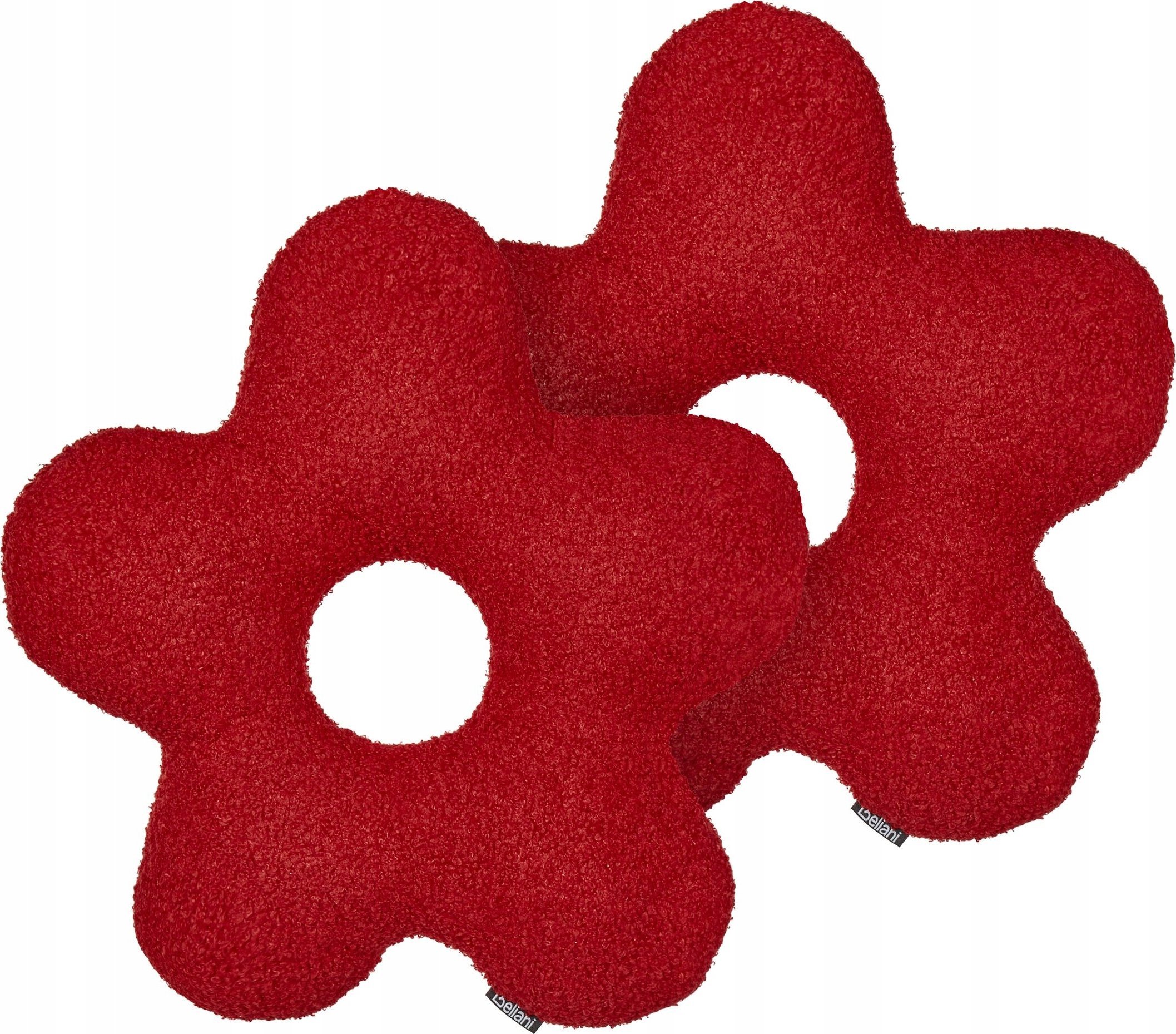 Beliani 2 poduszki dekoracyjne teddy 40 x 40 cm czerwone CAMPONULA