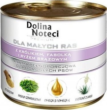 Dolina Noteci Dolina Noteci PREMIUM dla psów małych ras z królikiem, fasolką i ryżem 6 x 185g