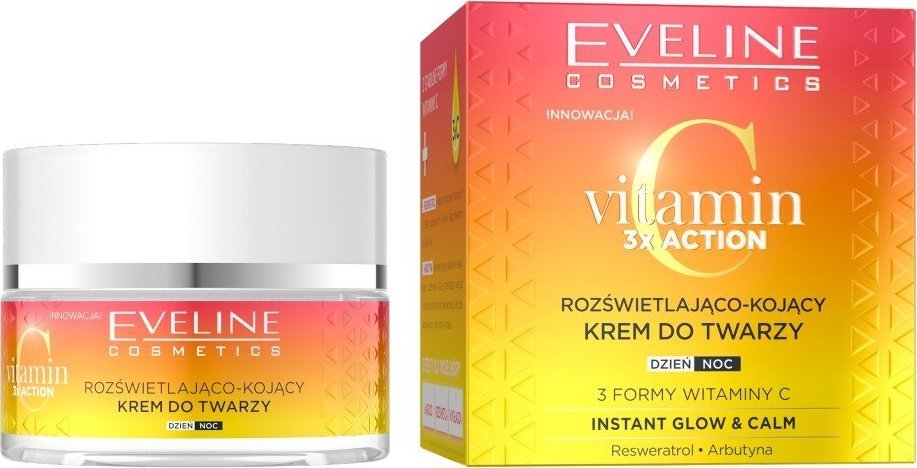 Eveline Vitamin C 3xAction Rozświetlająco - Kojący Krem do twarzy na dzień i noc 50ml