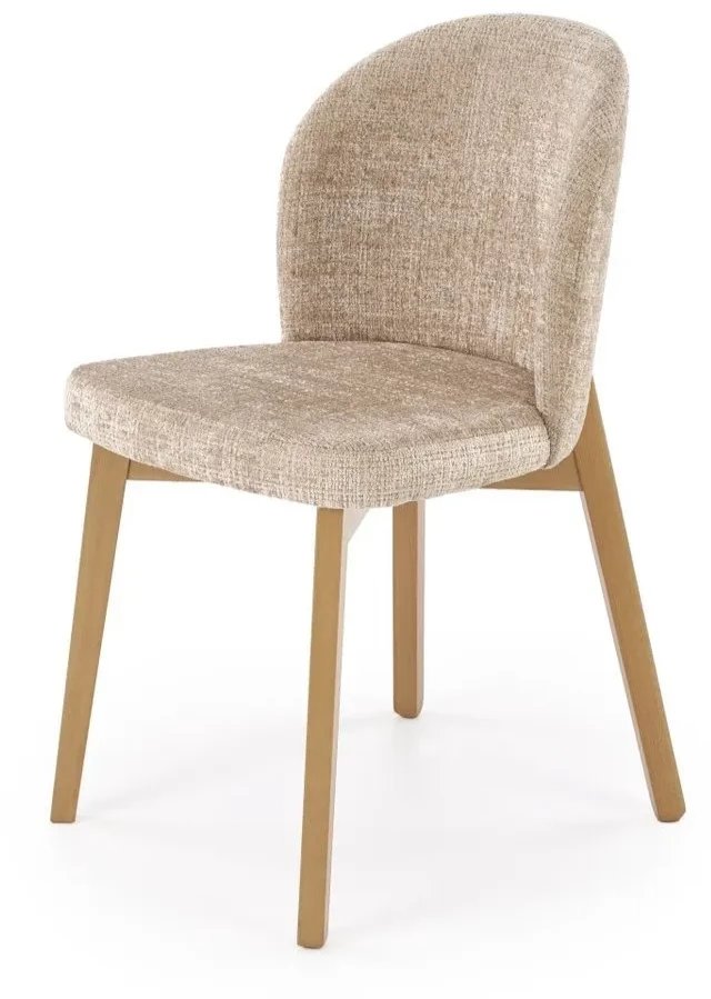 Krzesło tapicerowane BASSO beżowe/dąb naturalny HALMAR